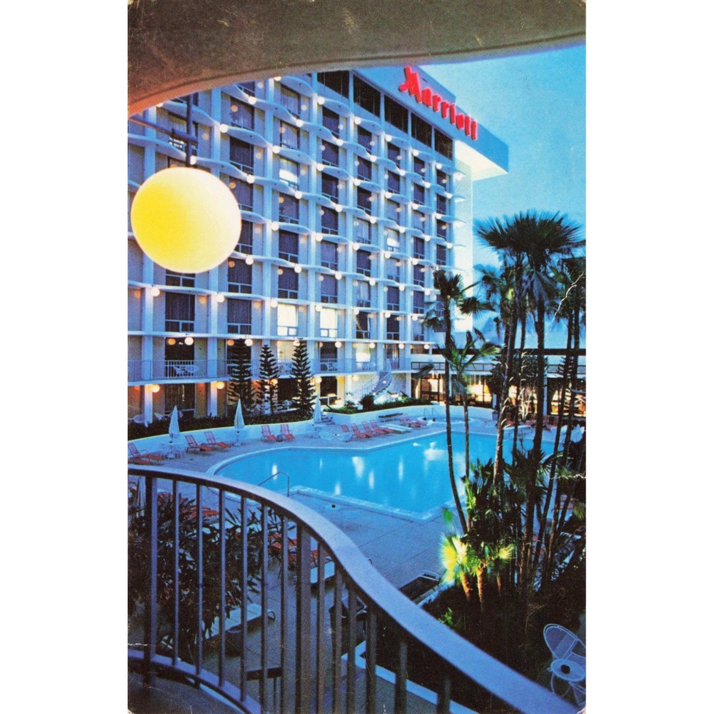 Vintage Miami Marriott Hotel Postcard LeJeune Road Florida 1976 Chrome VG